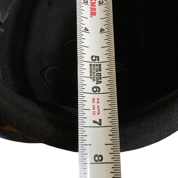 VINTAGE BLACK HAT FASCINATOR FEATHERS MADE IN USA 100% WOOL COSPLAY - Picture 11 of 12